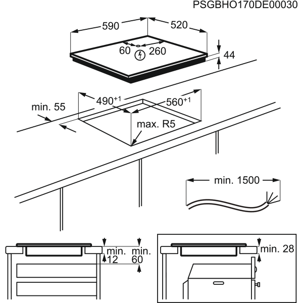 Индукционная варочная панель Electrolux IPE6450KF 60 cm