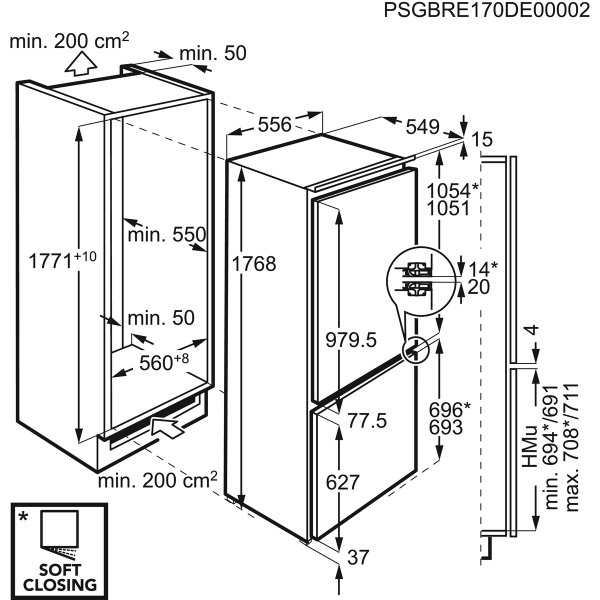 Холодильник с морозильной камерой Electrolux ENC2813AOW
