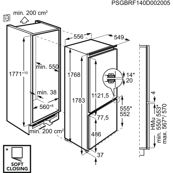 Холодильник с морозильной камерой Electrolux ENG2693AOW