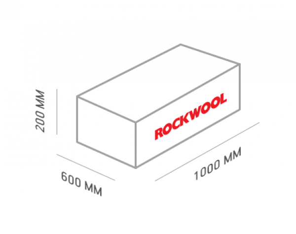 Каменная вата ROCKWOOL Рокфасад 1000 х 600 х 50 мм 4 шт. в упаковке