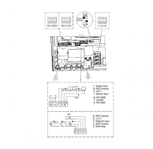 Схема подключения центробежного сдвоенного насоса Grundfos TPED 65-210/2-S BAQE