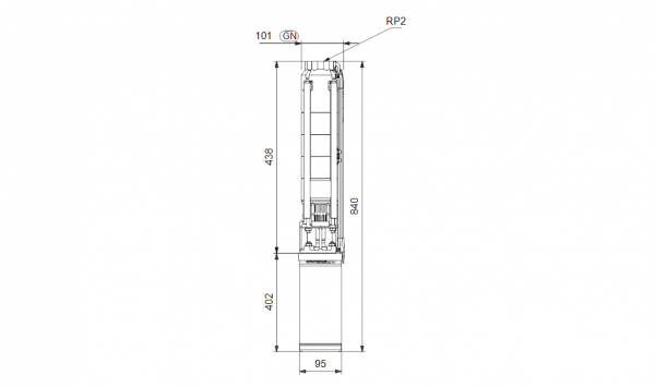  Габариты скважинного насоса Grundfos SP 9-4N