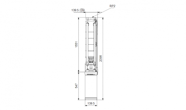  Габариты скважинного насоса Grundfos SP 9-25N