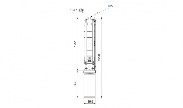  Габариты скважинного насоса Grundfos SP 9-29N