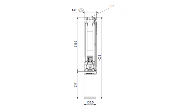  Габариты скважинного насоса Grundfos SP 9-56N