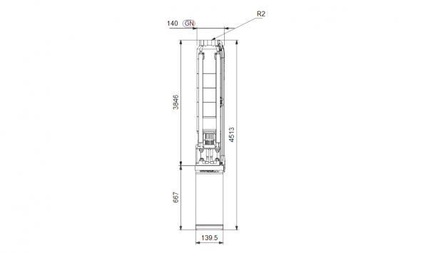  Габариты скважинного насоса Grundfos SP 9-65N