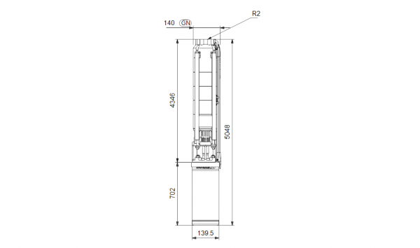 Габариты скважинного насоса Grundfos SP 9-75N