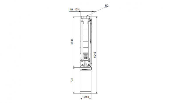  Габариты скважинного насоса Grundfos SP 9-79N