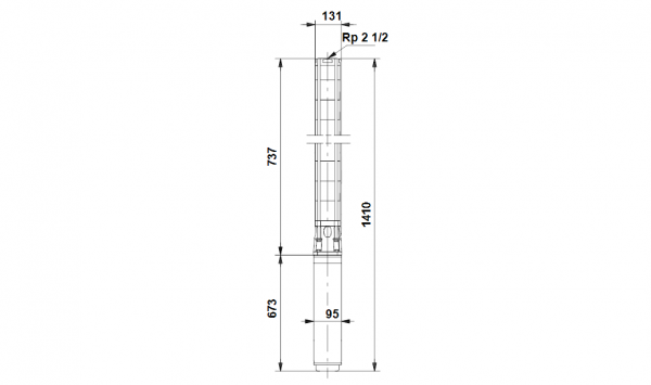 Габариты скважинного насоса Grundfos SP 17-8NE