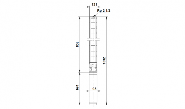 Габариты скважинного насоса Grundfos SP 17-10NE