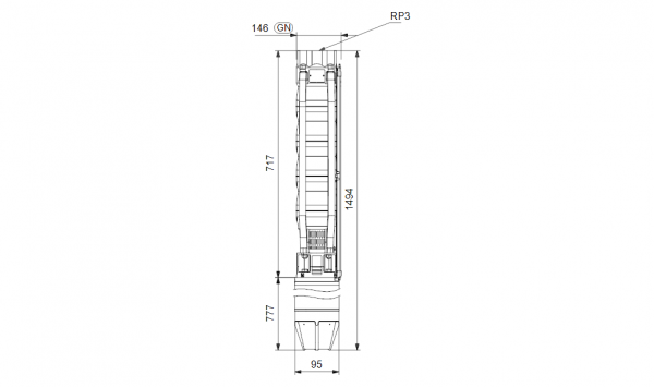 Рабочие характеристики скважинного насоса Grundfos SP 46-4