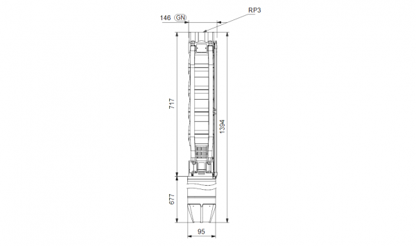 Рабочие характеристики скважинного насоса Grundfos SP 46-4-C