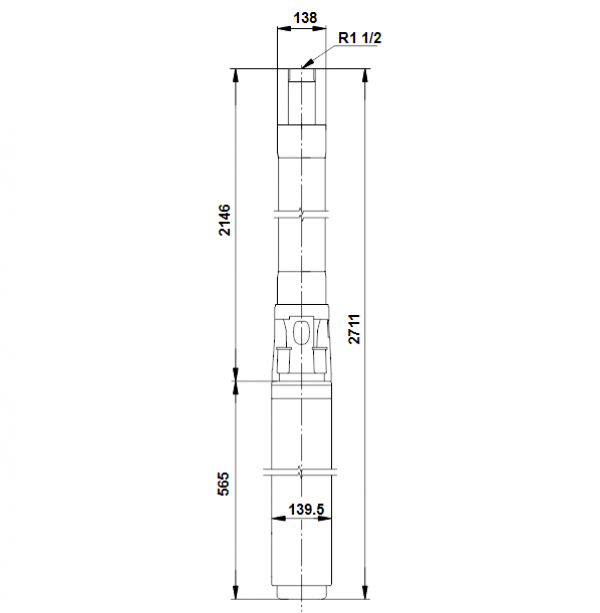 Габариты скважинного насоса Grundfos SP 5A-75