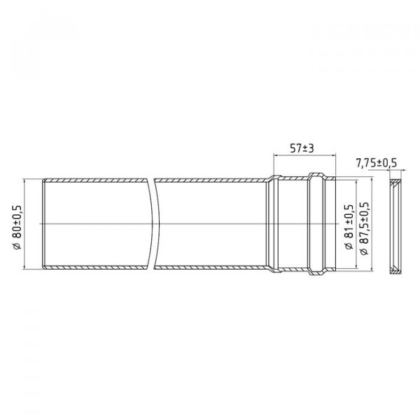 Удлинитель Protherm 2 м, ⌀80 (алюм.)