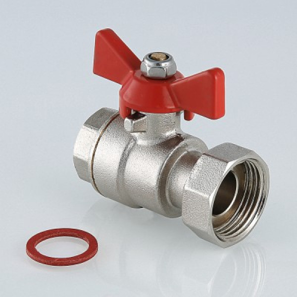 Кран шаровой Валтек VT.241.N с накидной гайкой, 1/2" x 3/4", Valtec