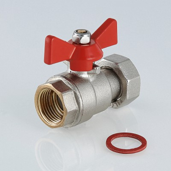 Кран шаровой Валтек VT.241.N с накидной гайкой, 3/4" x 1", Valtec