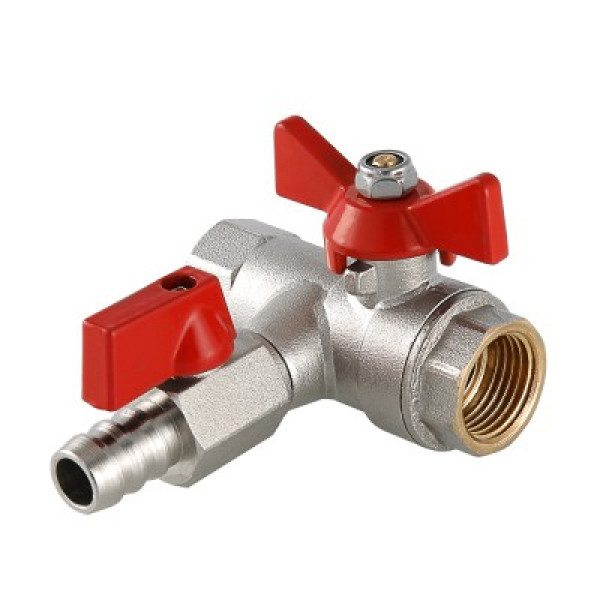 Кран шаровой Валтек VT.248.N.04 с обратным клапаном и дренажом, Ду 15, Valtec