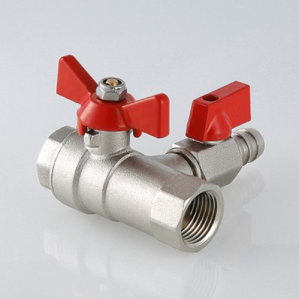 Кран шаровой Валтек VT.248.N.04 с обратным клапаном и дренажом, Ду 15, Valtec