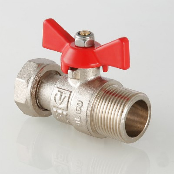 Кран шаровой Валтек VT.260.N с накидной гайкой и наружной резьбой, Ду 25, Valtec