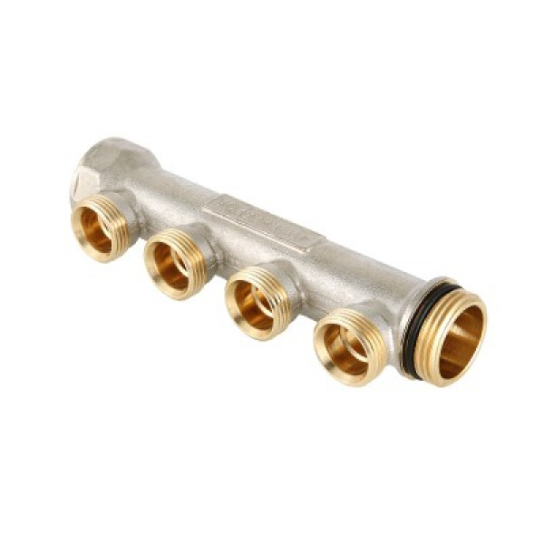 Коллектор Валтек VTc.500.NE, 1", 4 х 3/4", наруж. резьба под евроконус, Valtec