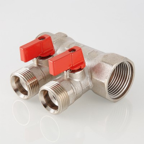 Коллектор Валтек VTc.580.NE, 1", 2 х 3/4", евроконус, Valtec