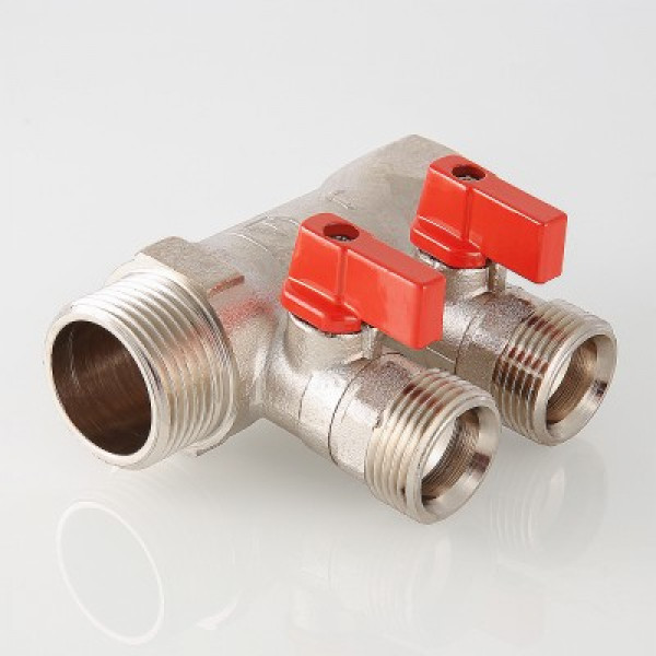 Коллектор Валтек VTc.580.NE, 1", 2 х 3/4", евроконус, Valtec