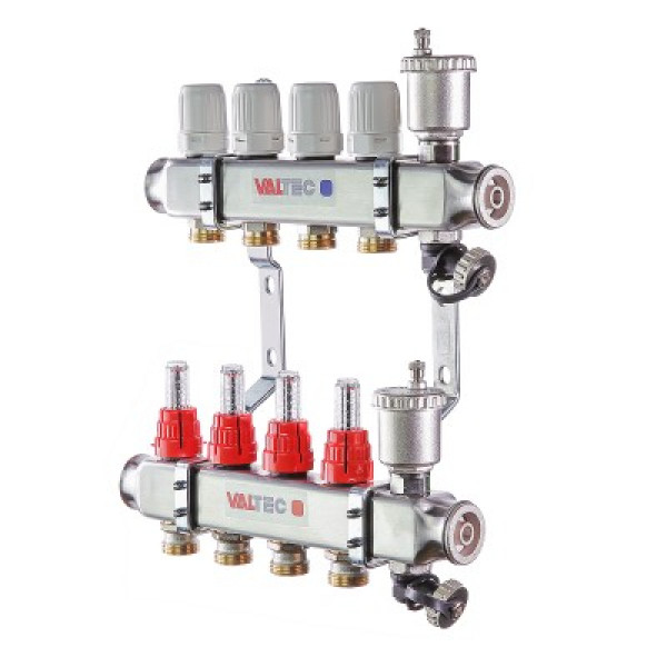 Коллекторный блок Валтек VTc.586.EMNX, 1", 8 x 3/4", Valtec