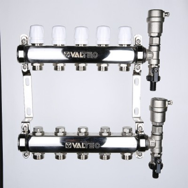Коллекторный блок Валтек VTc.588.EMNX, 1", 7 x 3/4", Valtec
