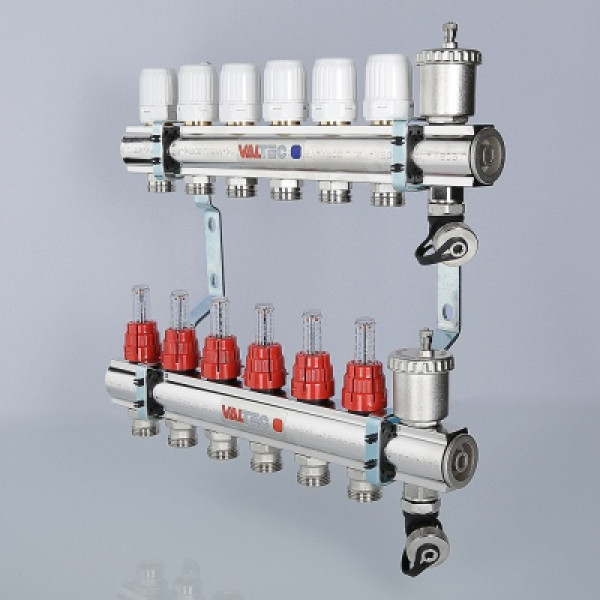 Коллекторный блок Валтек VTc.596.EMNX, 1", 5 x 3/4", Valtec