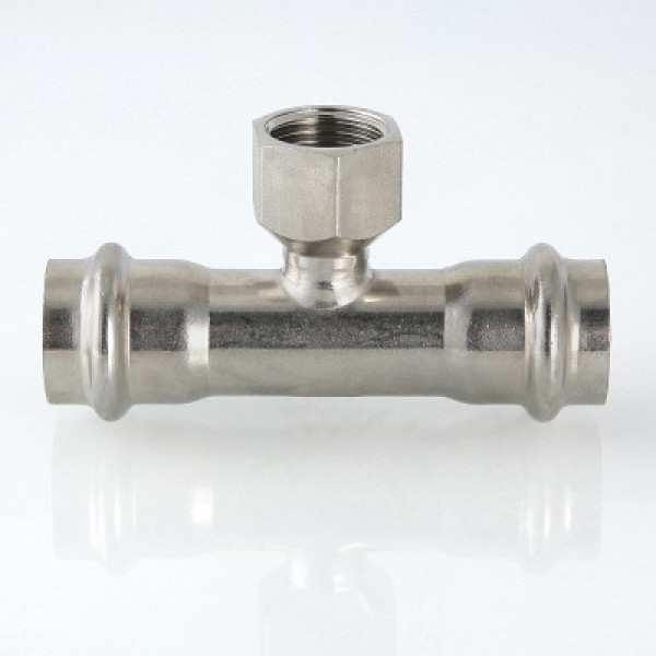 Валтек VTi.932.I фитинг из нержавеющей стали – пресс-тройник, 15 мм х 1/2", Valtec