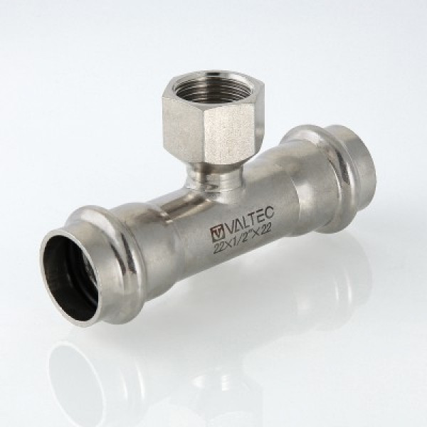 Валтек VTi.932.I фитинг из нержавеющей стали – пресс-тройник, 35 мм х 1", Valtec