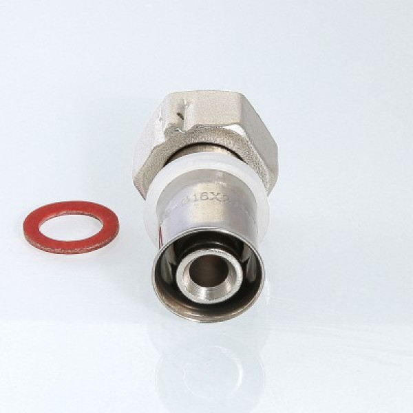 Валтек VTm.222.N пресс-фитинг с накидной гайкой, 16 мм х 1/2", Valtec